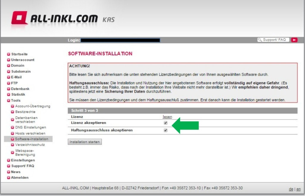 Wordpress Installation ALL-INKL.com 5